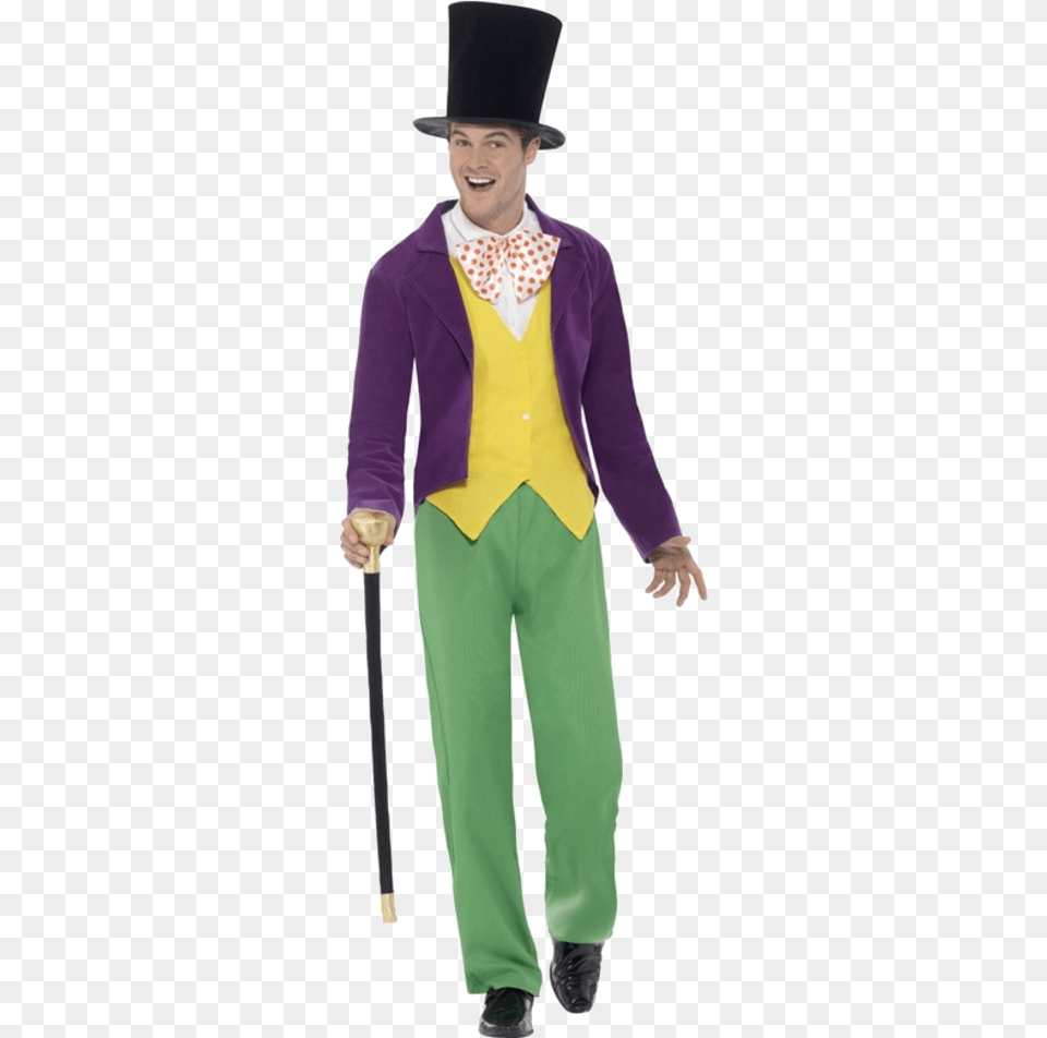 Mr Willy Wonka Costume, Clothing, Person, Adult, Sleeve Free Transparent Png