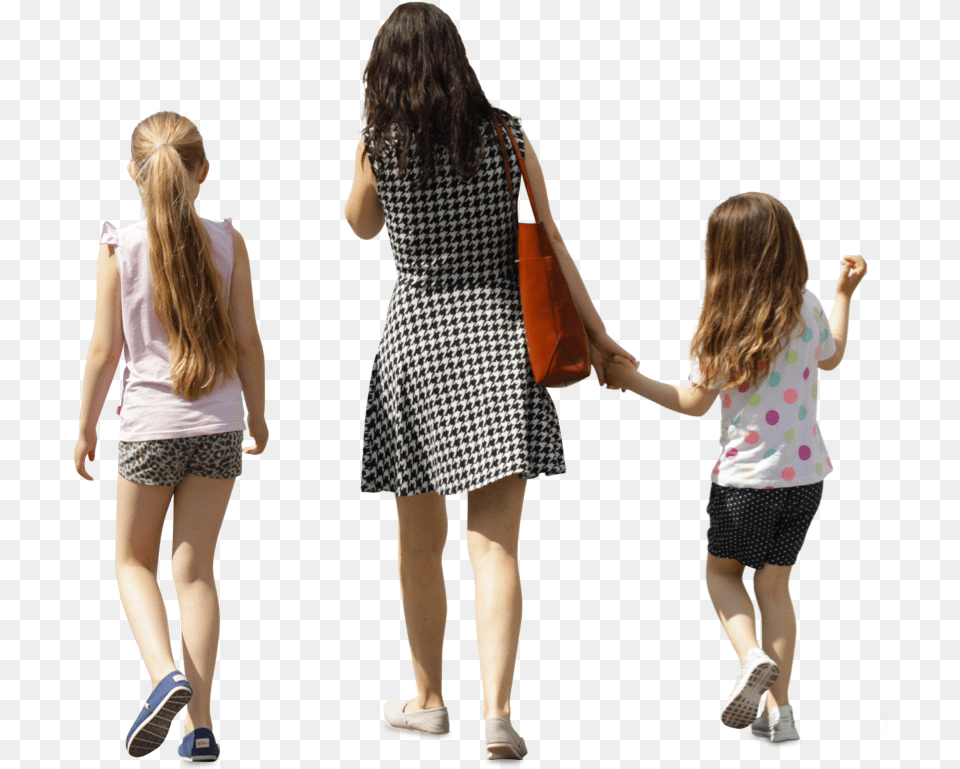 Mrcutout Com A People Walking Away Family Walking, Footwear, Clothing, Girl, Person Png Image