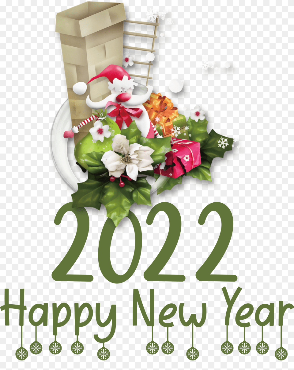 Mrs Claus New Year Merry Christmas And Happy New Year 2022 For New Year, Graphics, Plant, Flower Bouquet, Flower Arrangement Free Png Download