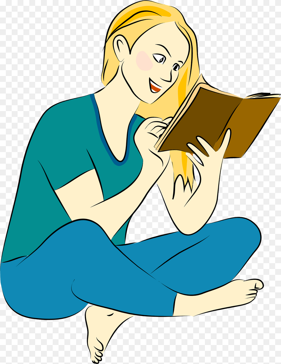 Mrs Clipart, Reading, Person, Adult, Woman Free Transparent Png