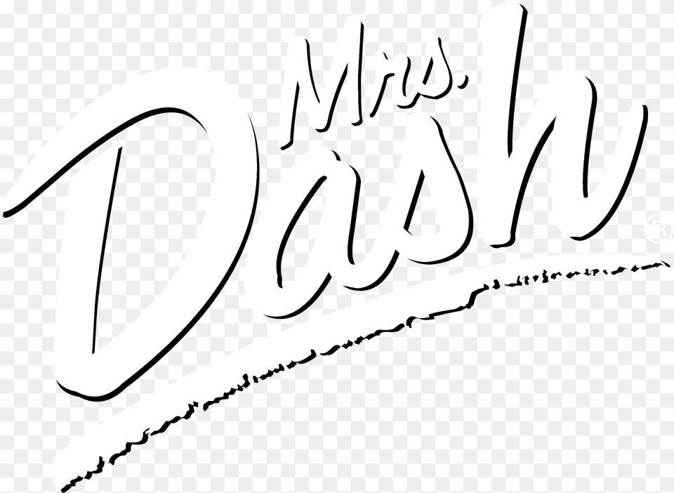 Mrs Dash Logo Black And White Calligraphy, Text Free Png