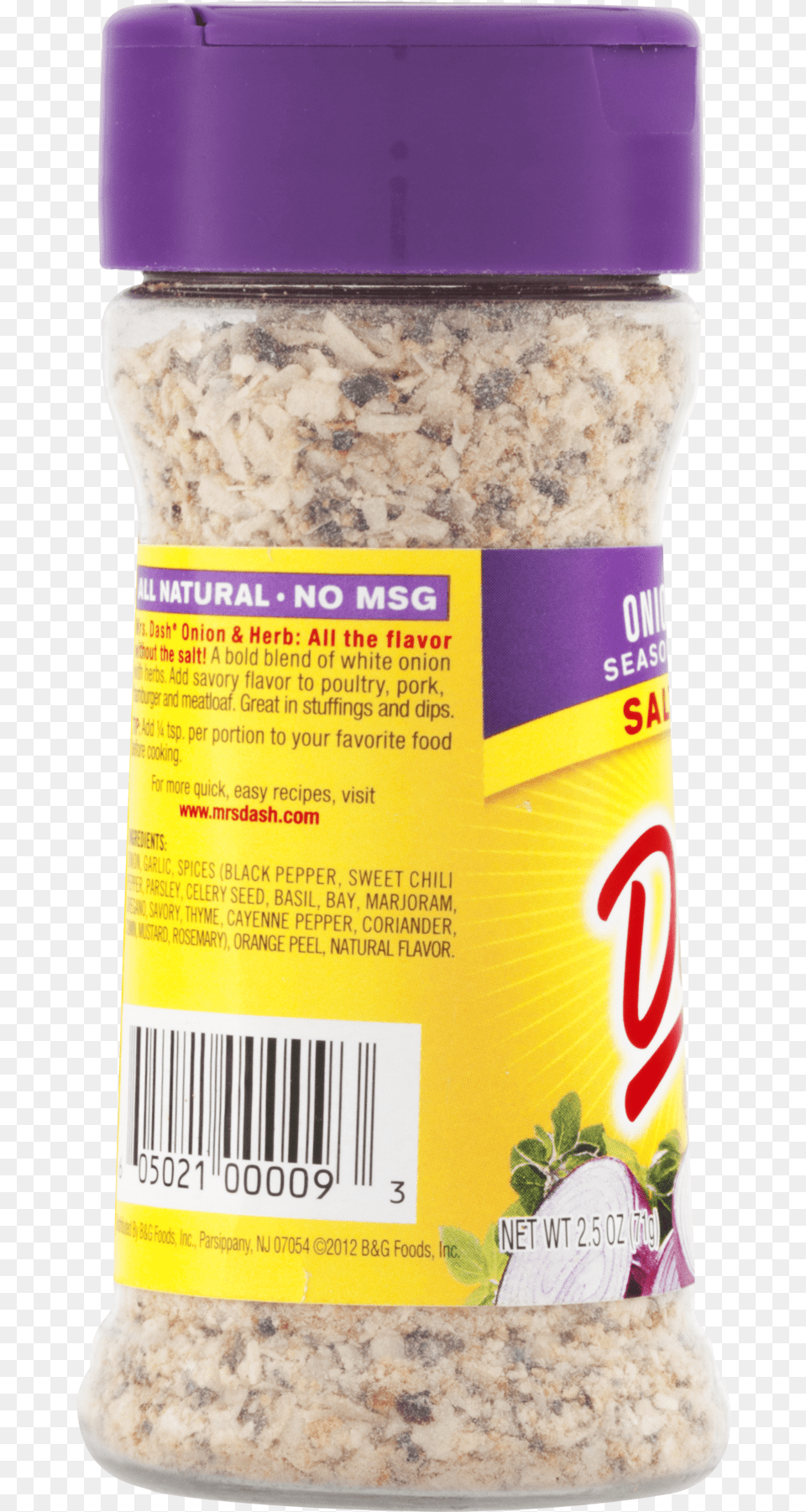 Mrs Dash Onion Amp Herb Salt Seasoning Blend Basmati, Breakfast, Food, Oatmeal, Bottle Png Image