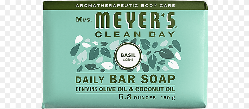 Mrs Meyers Basil Daily Bar Soap Cosmetics, Herbal, Herbs, Plant, Gum Free Transparent Png