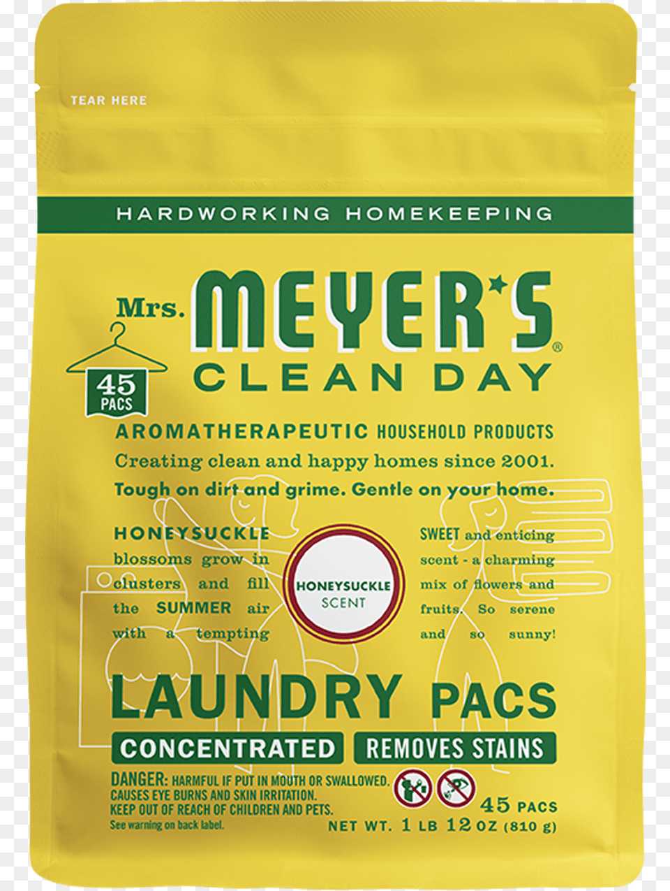 Mrs Meyers Honeysuckle Laundry Packs Meyers Clean Day Laundry Pacs, Advertisement, Poster, Book, Powder Png Image