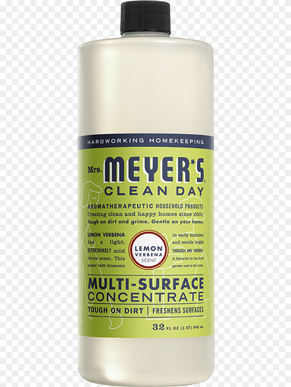 Mrs Meyers Lemon Verbena Multi Surface Concentrate Mrs, Bottle, Shampoo, Cosmetics, Perfume Png Image