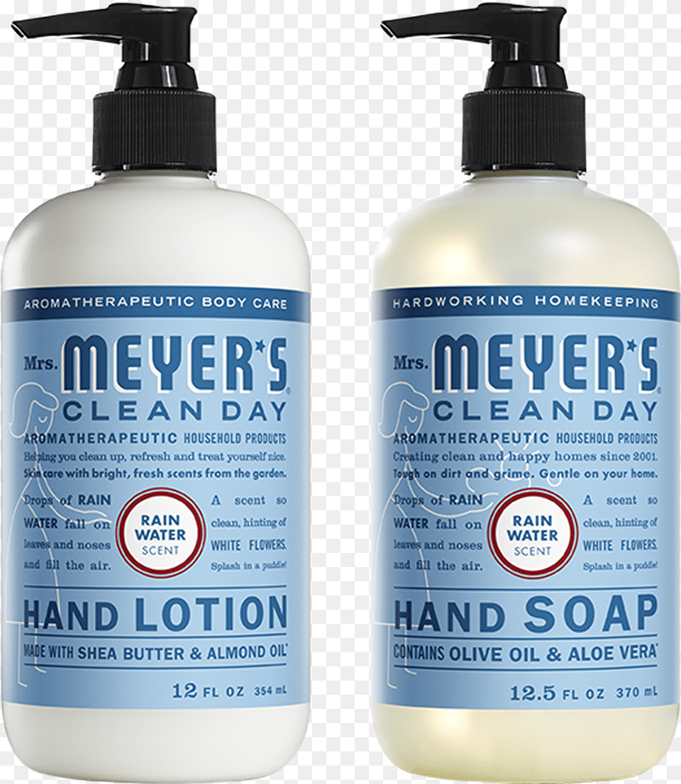 Mrs Meyers Rain Water Hand Care Basics Set Mrs Meyers, Bottle, Lotion, Shaker Png Image
