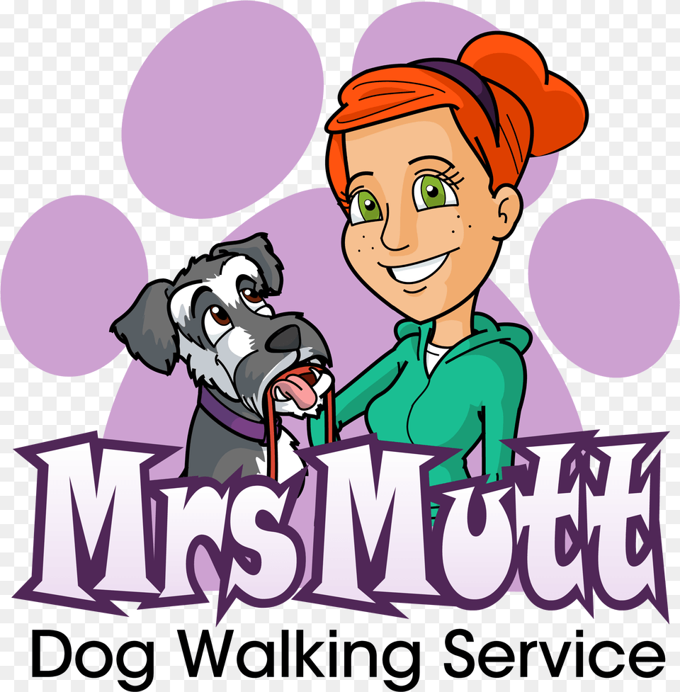 Mrs Mutt Dog Walking Service Clipart Download Cartoon, Book, Comics, Publication, Purple Free Transparent Png