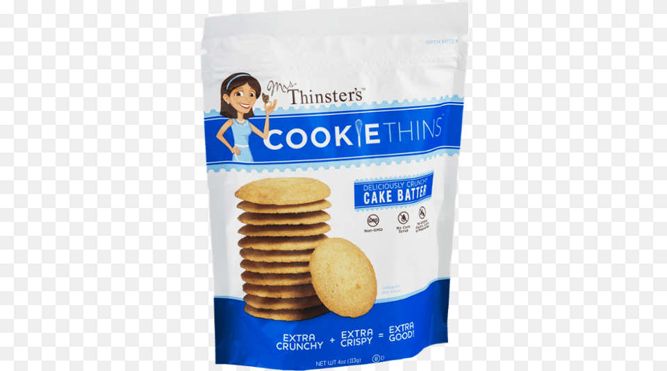 Mrs Thinsters Cake Batter Cookie Thins 4 Oz Bag, Bread, Food, Cracker, Female Png