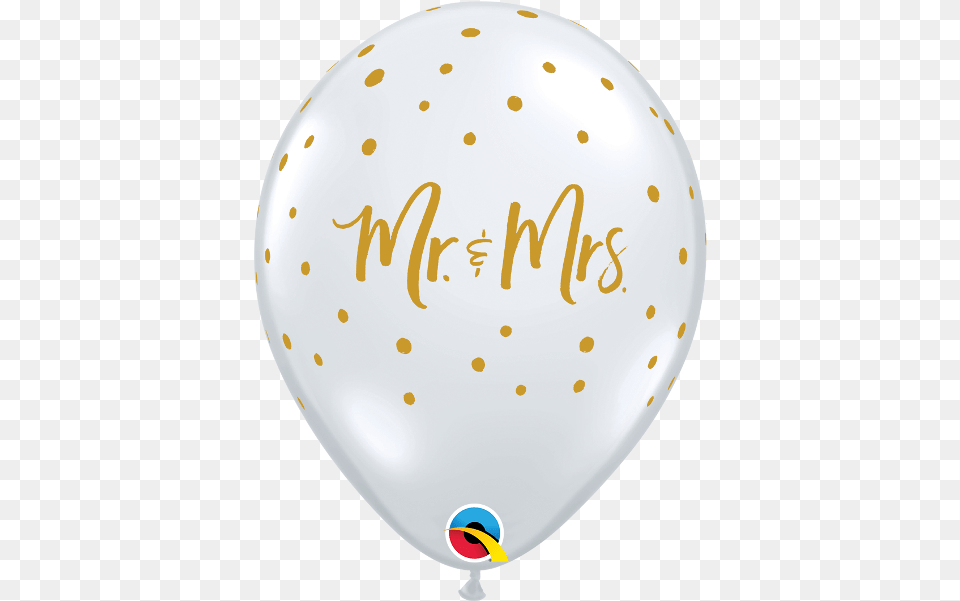 Mrs U0026 Mr Gold Dots Qualatex, Balloon, Clothing, Hardhat, Helmet Free Png Download