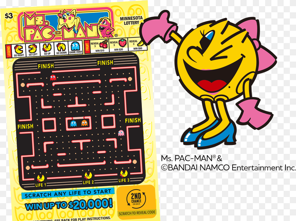 Ms Pac Man Homepage Main Cartoon, Scoreboard, Pac Man Png Image