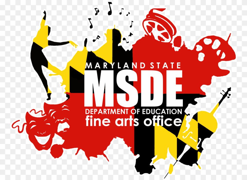 Msde Fine Arts Logo With White Border, Advertisement, Poster, Person, Art Free Png