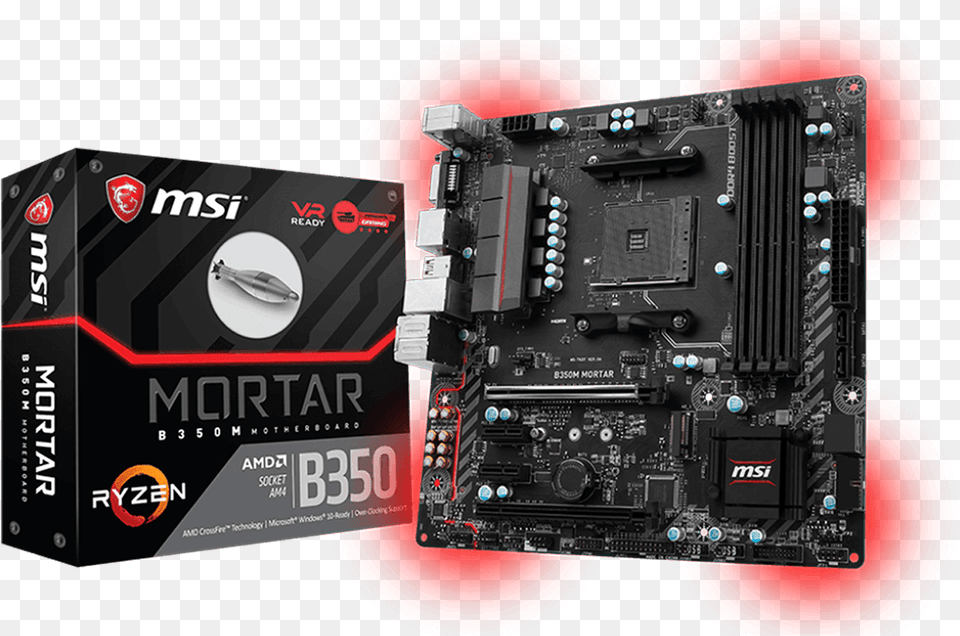 Msi B350m Mortar Motherboard, Computer Hardware, Electronics, Hardware Free Transparent Png