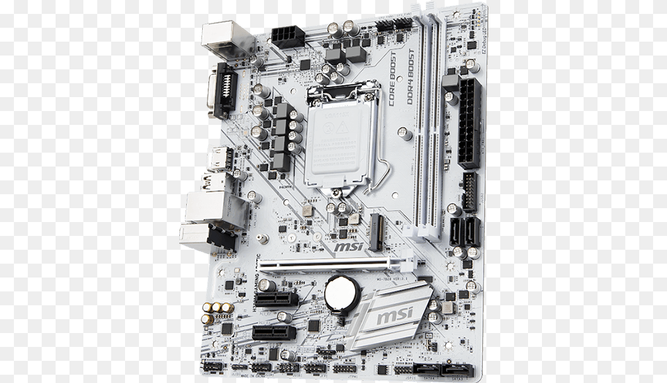 Msi H310m Gaming Arctic Motherboard, Computer Hardware, Electronics, Hardware Png