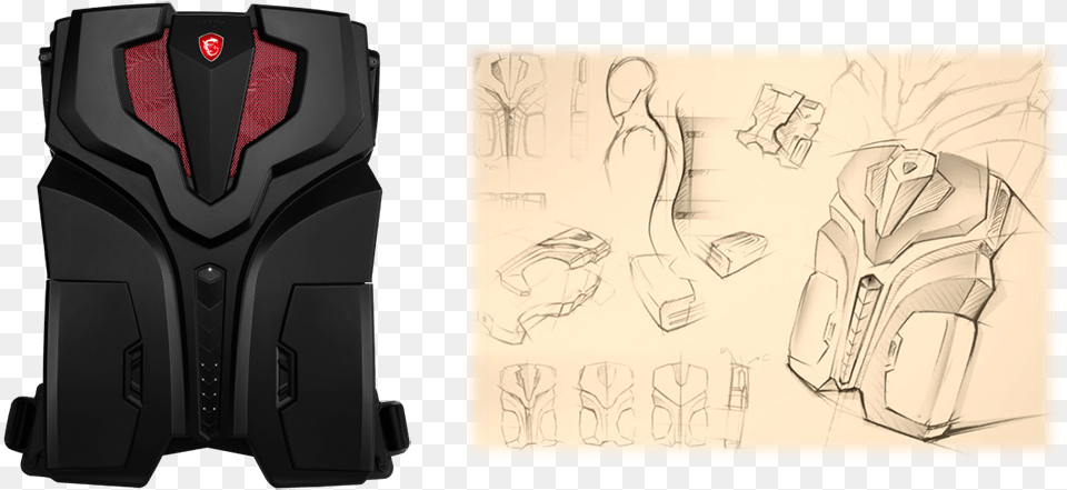 Msi Vr One Backpack Pc Announced Sketch, Person, Art Free Png