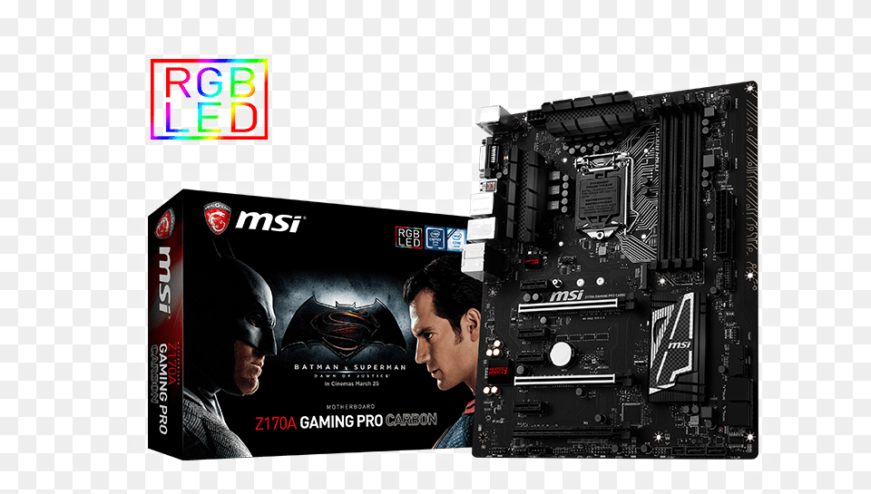 Msi X Batman V Superman Dawn Of Justice Z170 Gaming Z170a Gaming Pro Carbon, Computer Hardware, Electronics, Hardware, Adult Free Png