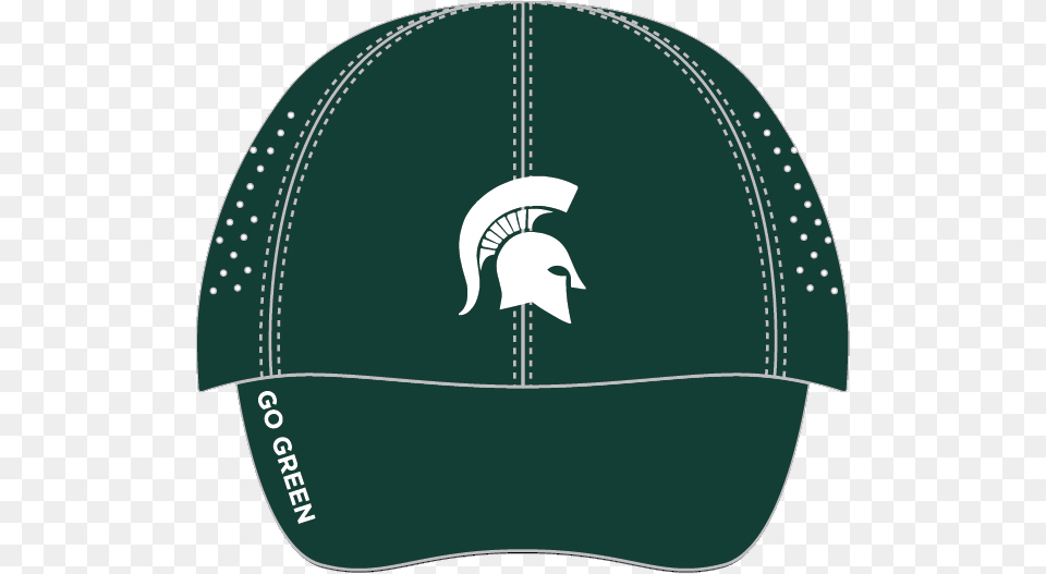 Msu Sparty Run Hat Michigan State Spartans Flag 3x5 Applique 2 Sided, Baseball Cap, Cap, Clothing, Swimwear Free Transparent Png