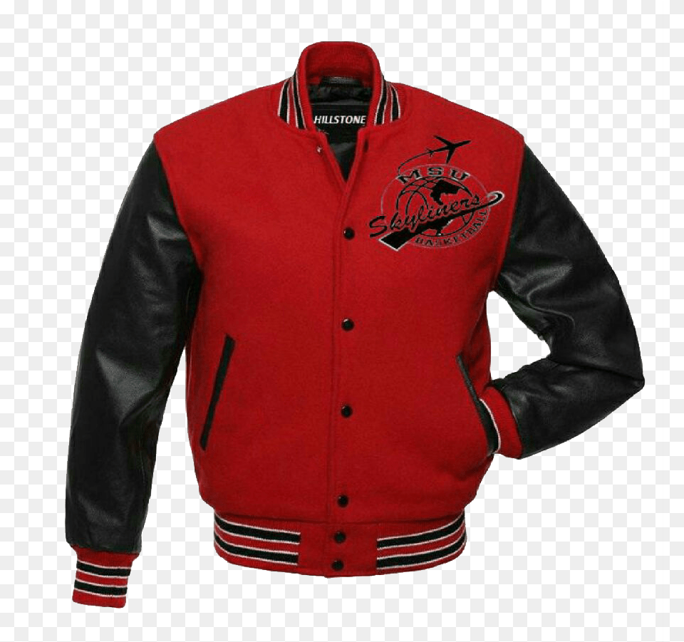 Msu Varsity Jacket Red And Black Senior Jacket, Clothing, Coat, Blazer, Leather Jacket Free Transparent Png