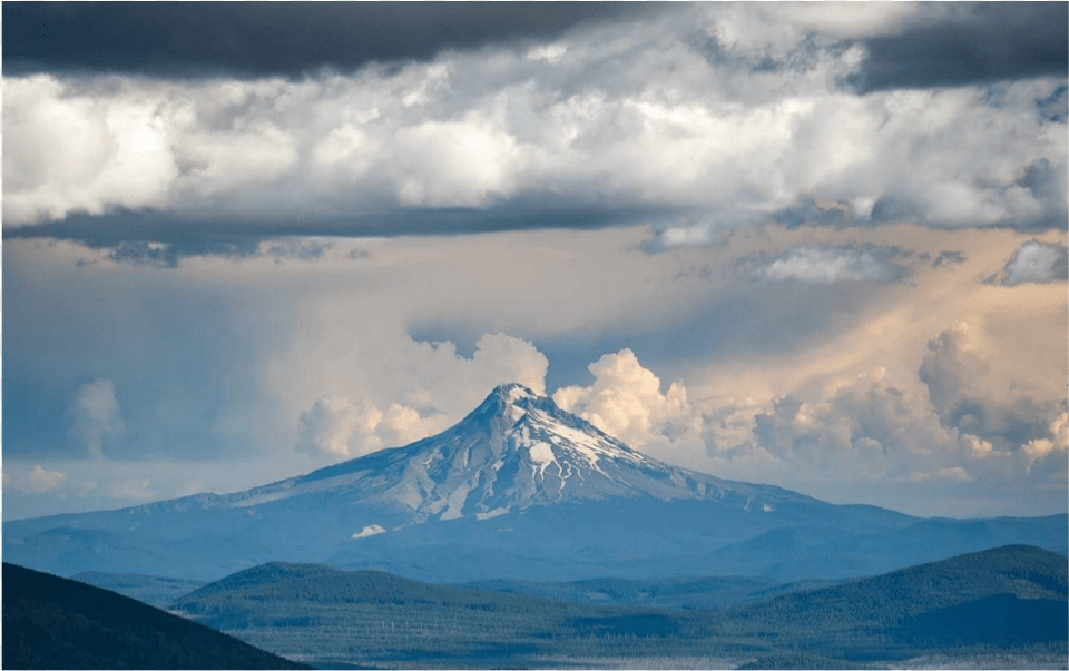 Mthood Mountain Clouds Sky Background Overlay Summit, Nature, Cloud, Mountain Range, Scenery Png Image