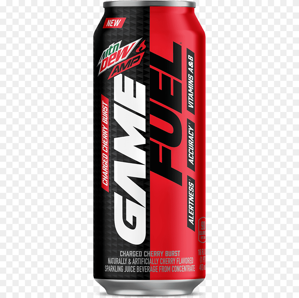 Mtn Dew Amp Game Fuel Charged Cherry Burst Mtn Dew Amp Game Fuel, Can, Tin, Beverage Png