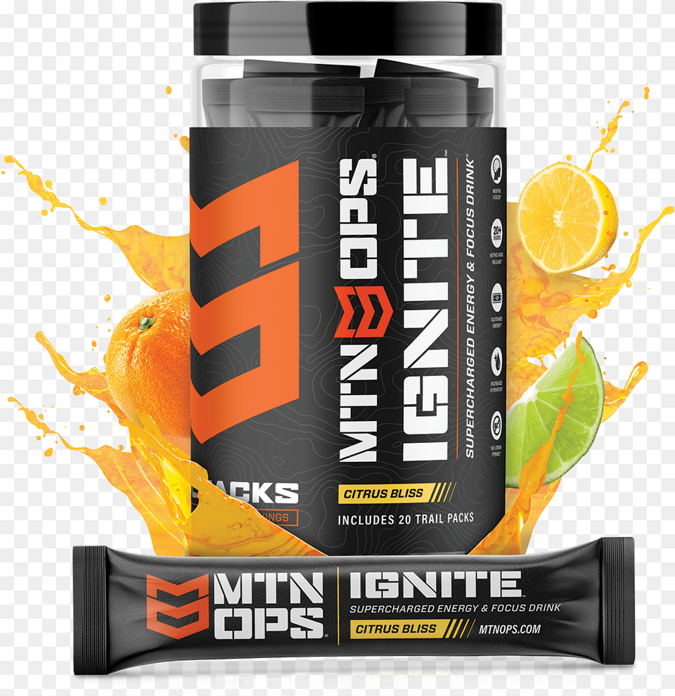 Mtn Ops Ignite, Advertisement, Bottle, Shaker, Produce Free Png