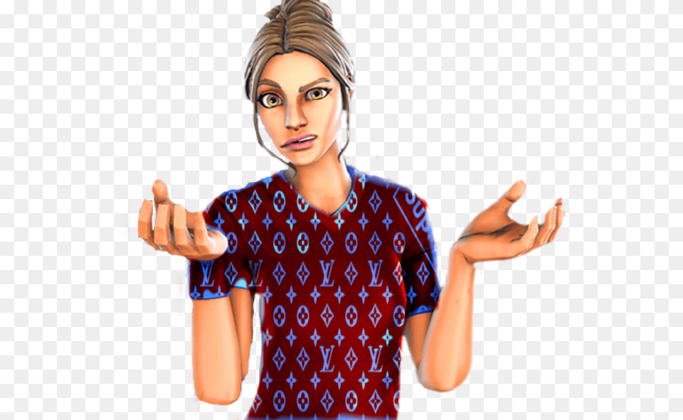 Mu Very Own Supreme Fortnite Skin Girl, Adult, T-shirt, Person, Hand Free Png Download