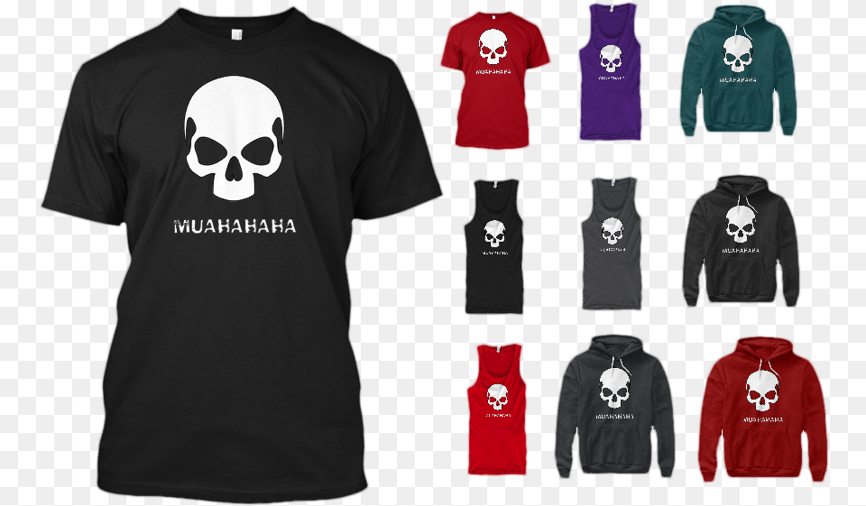 Muahahaha Evil Skull Tshirt T Shirt, Clothing, Sweatshirt, Sweater, Knitwear Free Png Download