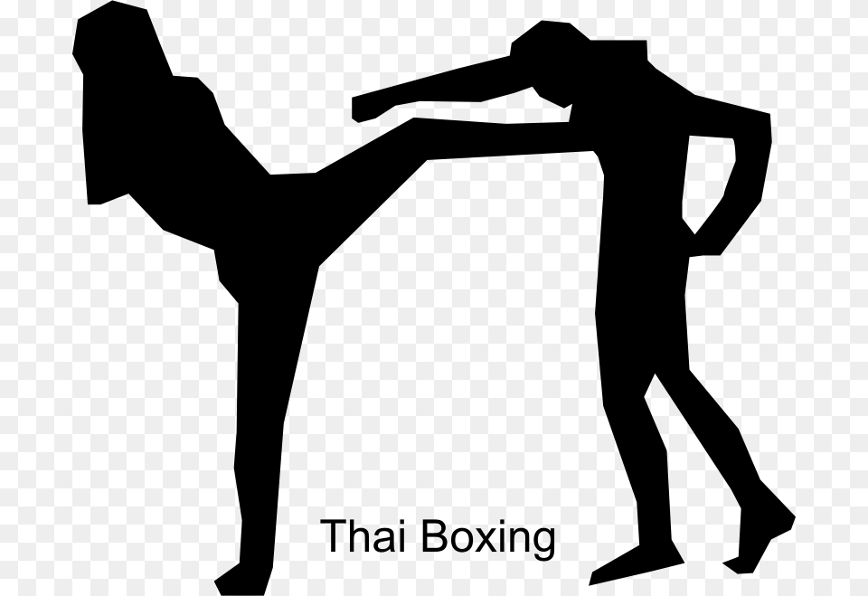 Muaythai004 Karate Muay Thai Silhouette, Gray Png