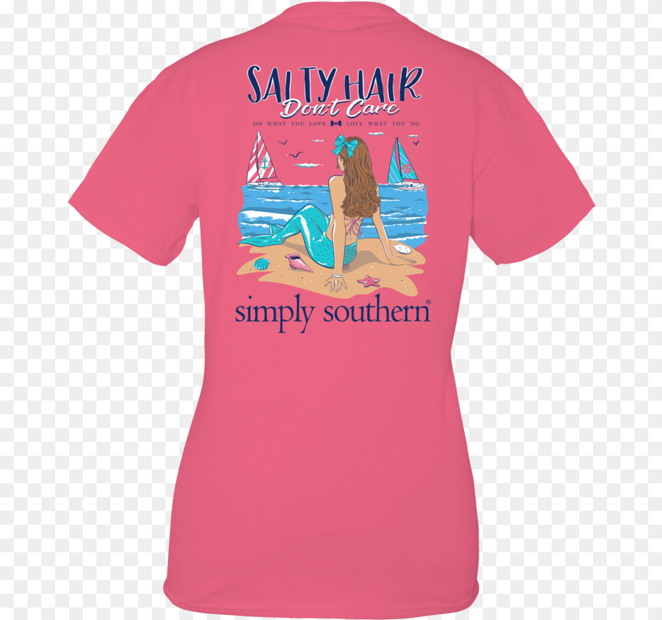 Muddy Hair Don T Care Simply Southern, Clothing, Shirt, T-shirt, Adult Png