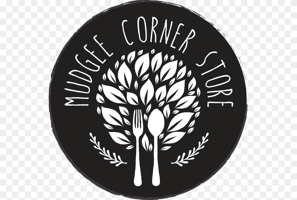 Mudgee Corner Store Circle, Cutlery, Fork, Spoon, Stencil Png