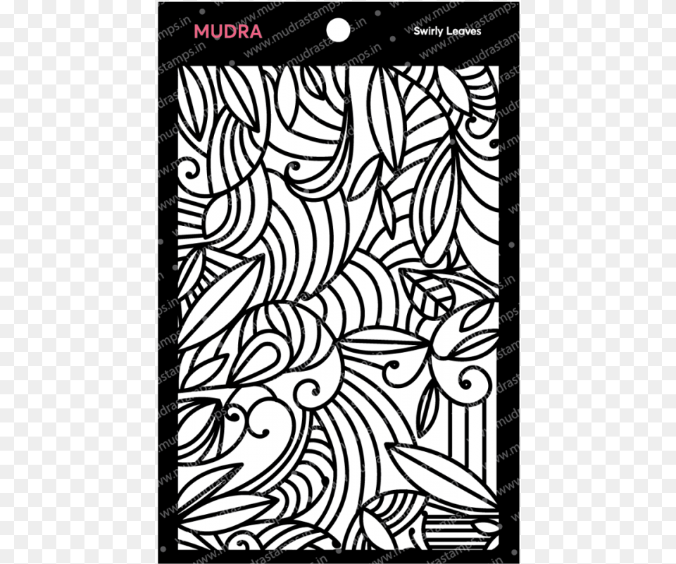 Mudra Stencils Swirly Leaves Line Art, Floral Design, Graphics, Pattern Free Png Download