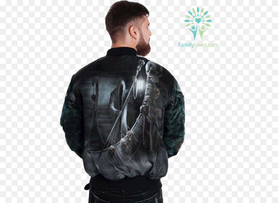 Muerte Divina Skull Over Print Jacket Tag Familyloves Born To Ride Born To Live, Clothing, Coat, Man, Male Free Transparent Png