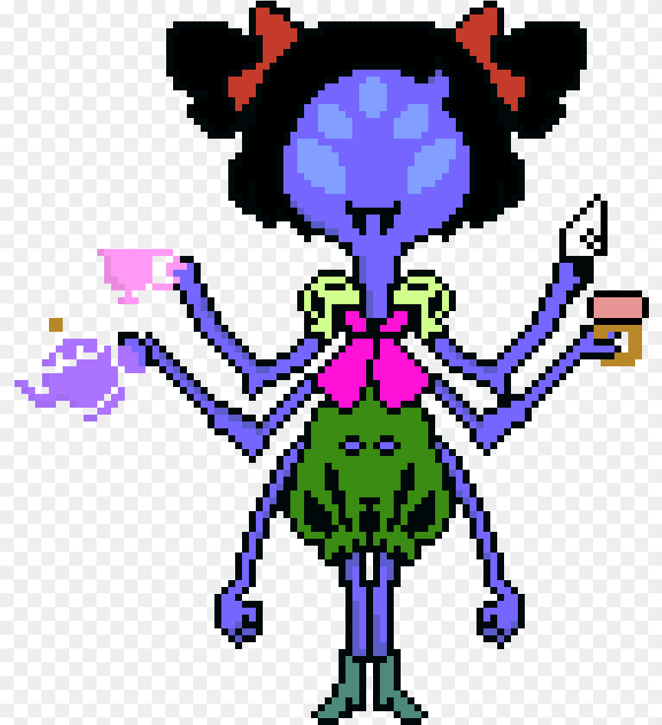 Muffet Pixel Art Grid, Graphics, Baby, Person, Purple Free Png Download