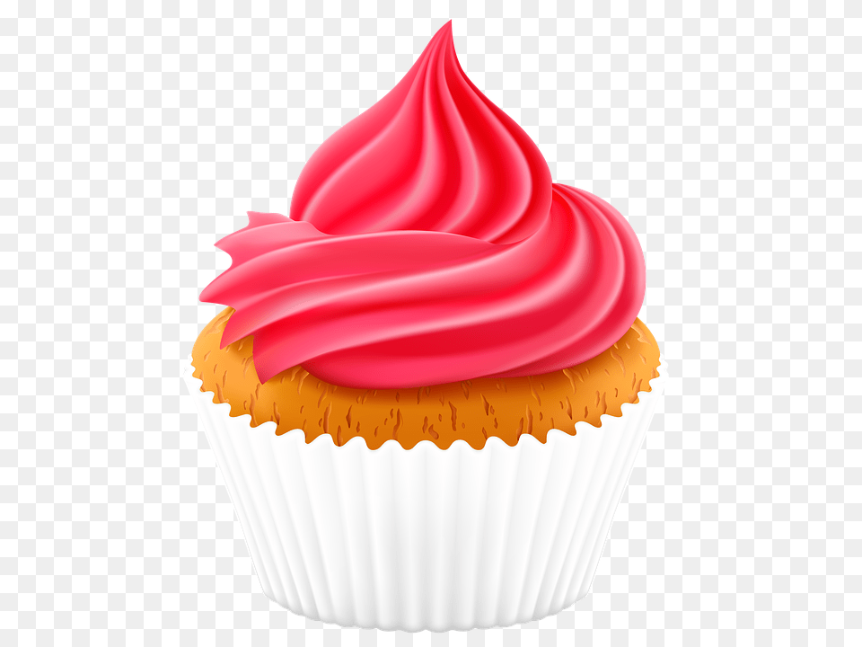 Muffin, Cake, Cream, Cupcake, Dessert Png Image