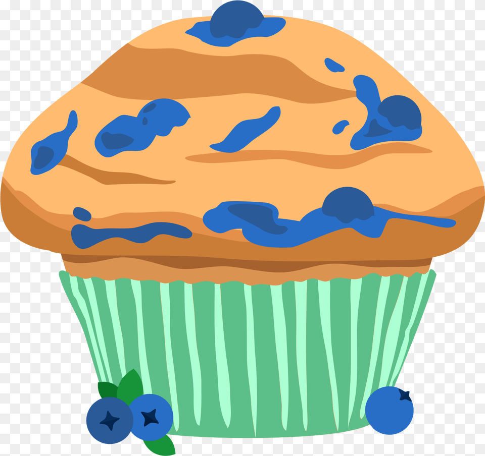 Muffin Cartoon Blueberry Muffin, Cake, Cream, Cupcake, Dessert Free Png Download