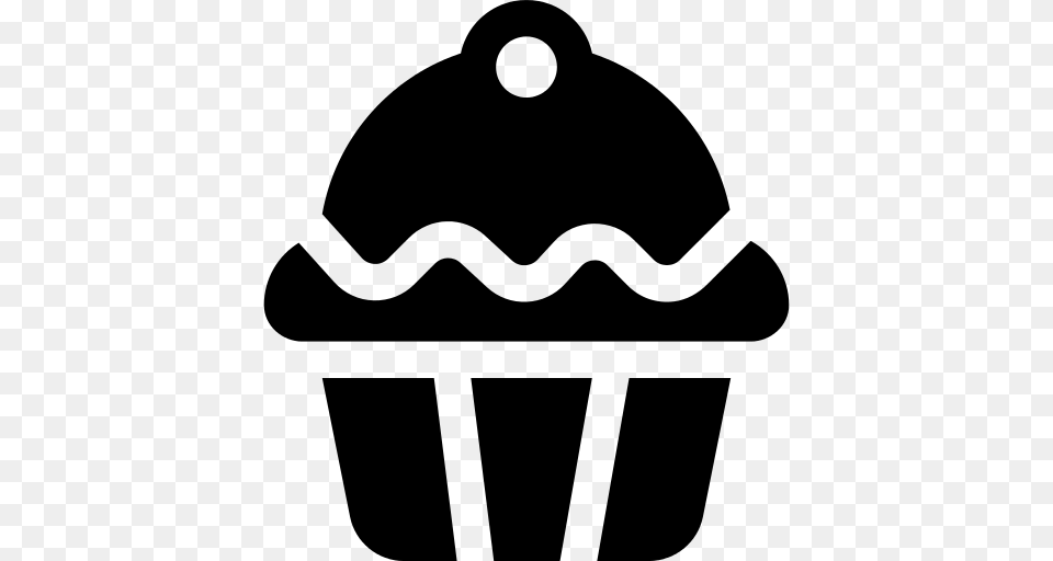 Muffin Icon, Gray Png
