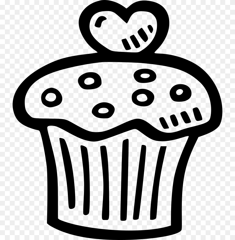 Muffins Black And White Portable Network Graphics, Food, Cake, Cream, Cupcake Free Png