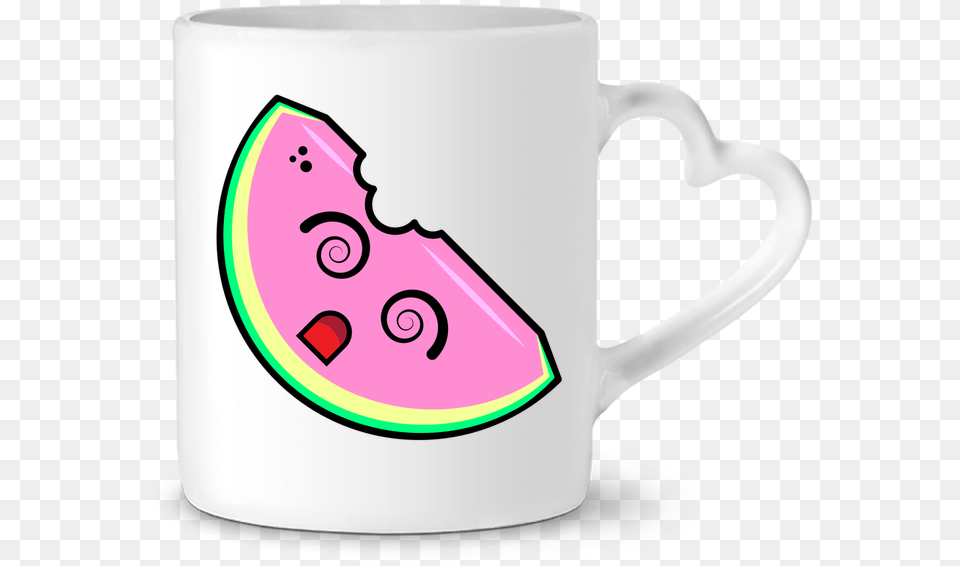 Mug Coeur Pastque Par Anonymous Mug, Food, Fruit, Plant, Produce Free Png Download