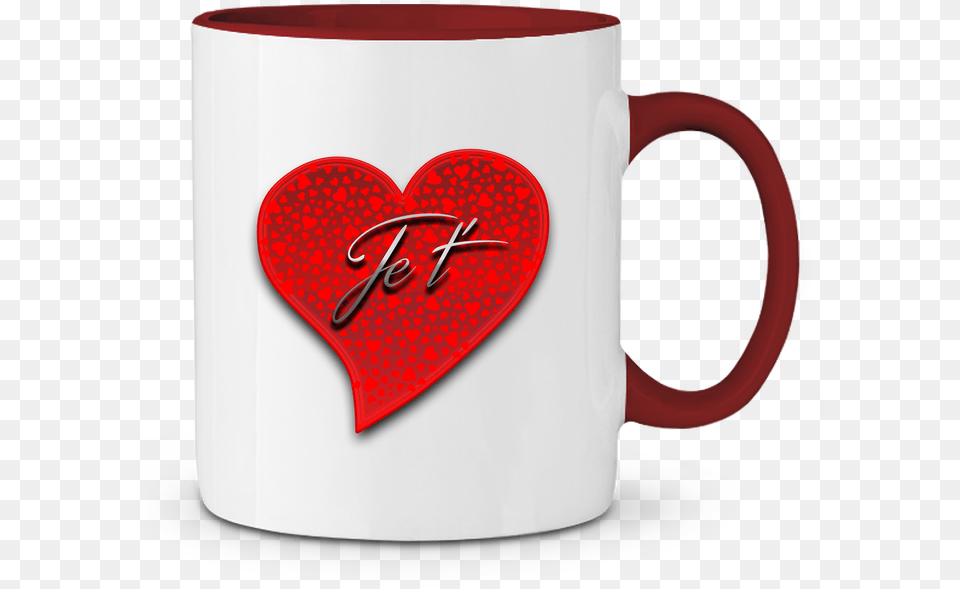 Mug En Cramique Bicolore Je T Aime Emotionstudio Mug, Cup, Symbol, Beverage, Coffee Png