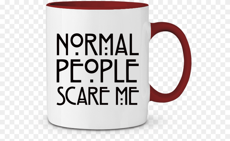 Mug En Cramique Bicolore Normal People Scare Me Freeyourshirt, Cup, Beverage, Coffee, Coffee Cup Png Image