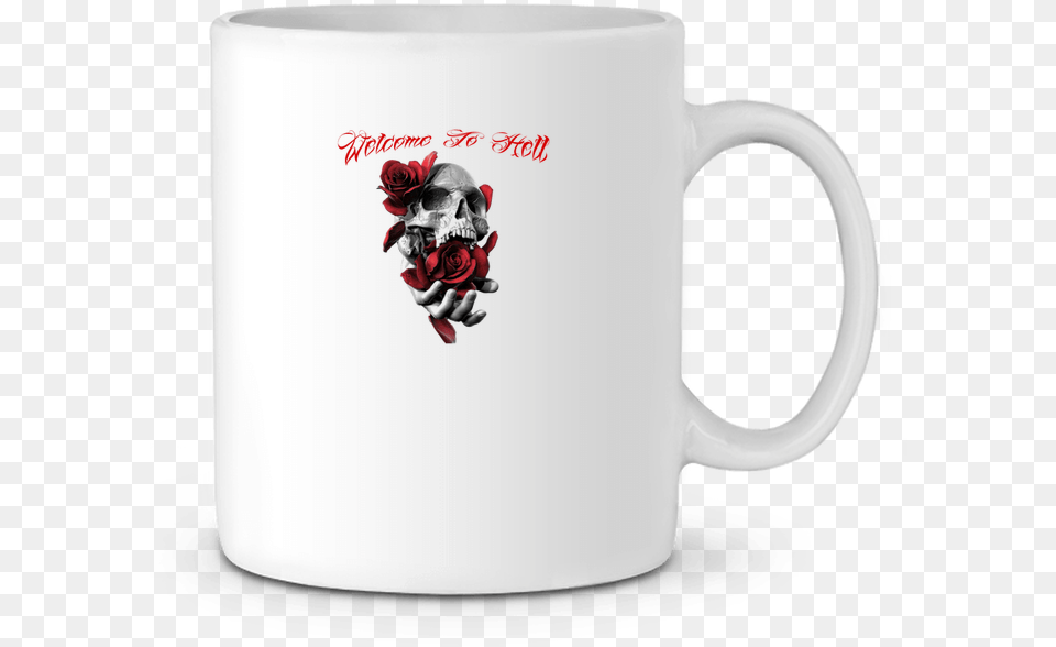 Mug En Cramique Skull Roses Par Jorrie Mug, Cup, Beverage, Coffee, Coffee Cup Free Png