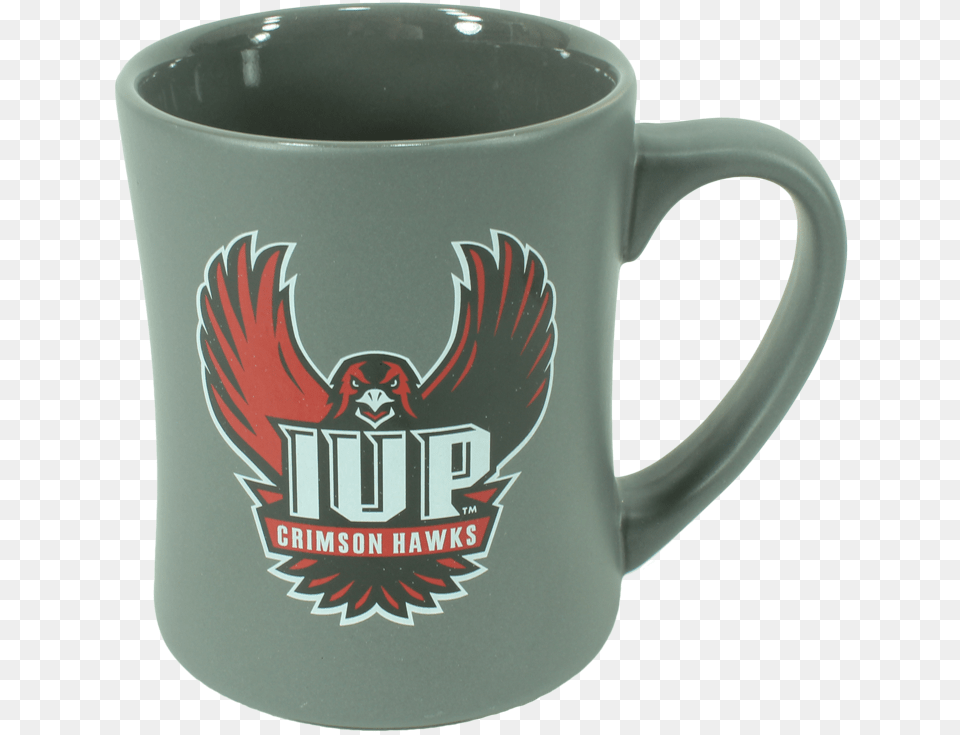 Mug Grey Matte Full Hawk Logo Indiana University Of Pennsylvania, Cup, Beverage, Coffee, Coffee Cup Free Png Download