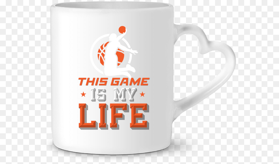 Mug Heart Basketball Life By Original T Shirt Coffee Cup, Beverage, Coffee Cup Free Png Download