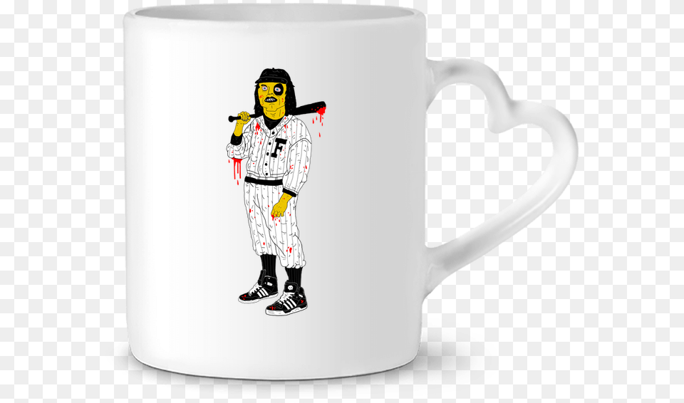 Mug Heart Hardcore Baseball Player By Nick Cocozza Baseball Furies Canvas Print Small By Nick Cocozza, Cup, Person, People, Beverage Png