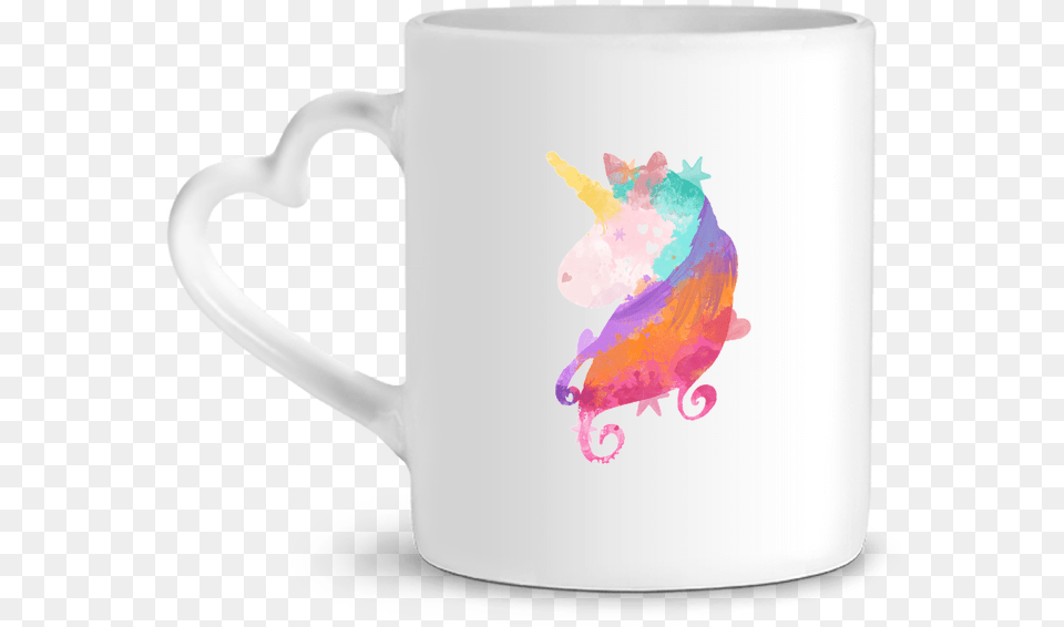 Mug Heart Watercolor Unicorn By Pinkglitter Mug, Cup, Beverage, Coffee, Coffee Cup Png Image
