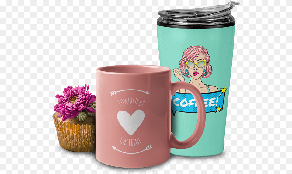 Mug Mockup Floral Design, Cup, Baby, Person, Beverage Free Transparent Png