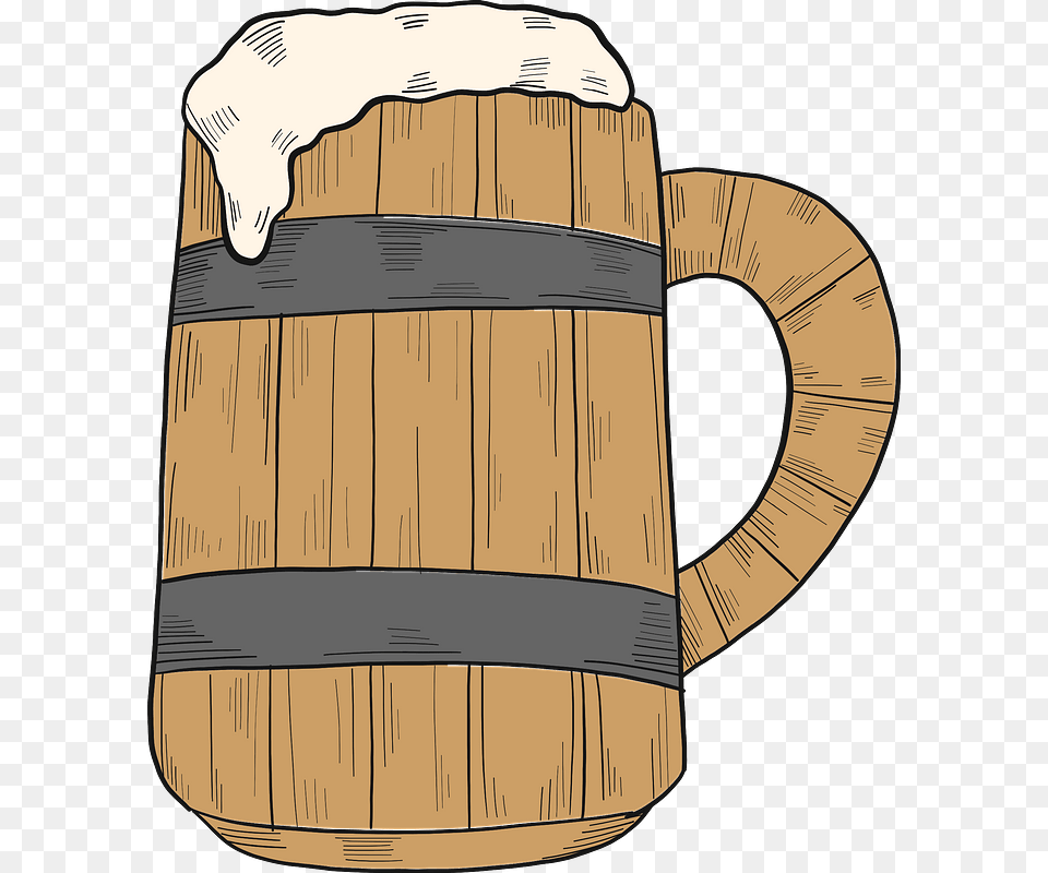 Mug Of Beer Clipart Cartoon, Cup, Barrel, Keg, Stein Png Image