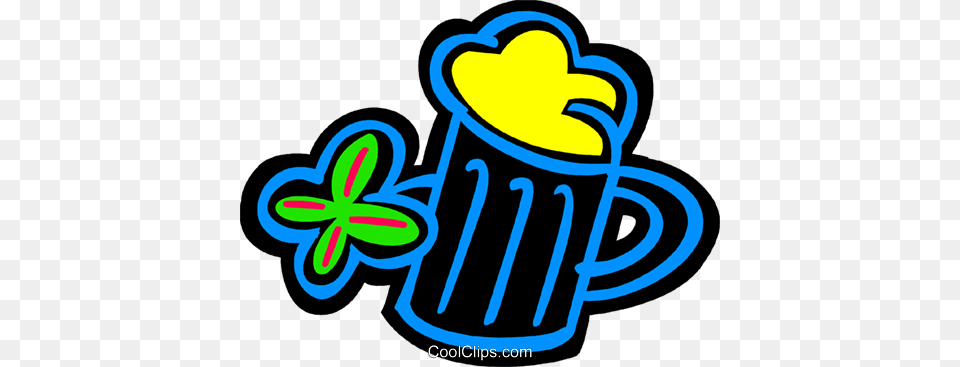 Mug Of Beer With A Four Leaf Clover Royalty Vector Clip Art, Ammunition, Grenade, Weapon, Machine Png Image