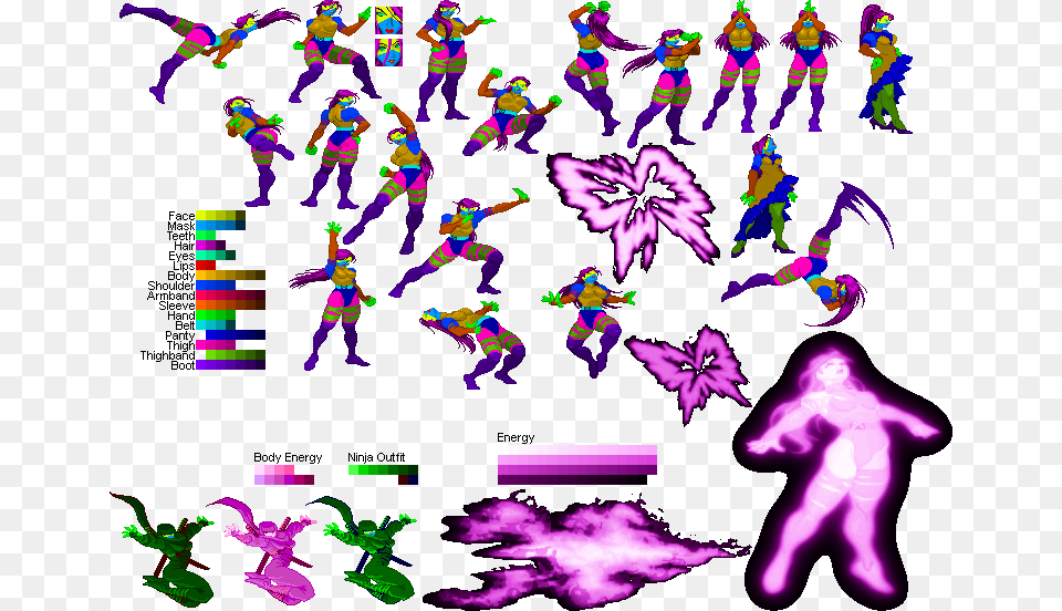 Mugen Color Separation, Art, Graphics, Purple, Baby Png Image