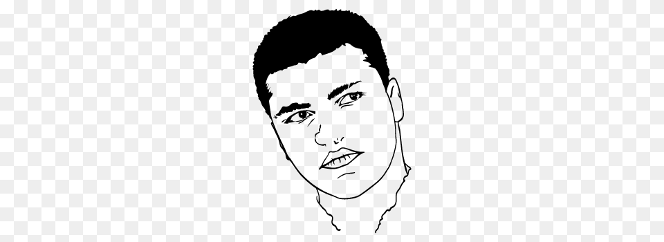 Muhammad Ali Decal, Gray Free Png