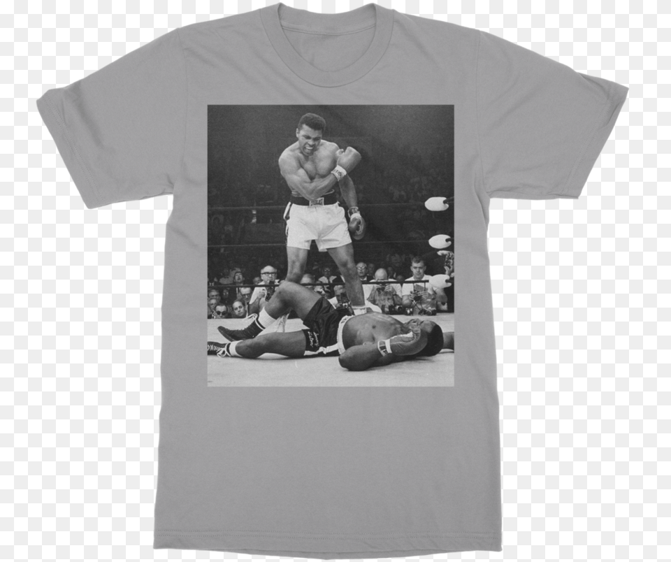 Muhammad Ali Knocks Out Sonny Liston Classic Adult, Clothing, T-shirt, Male, Man Png Image